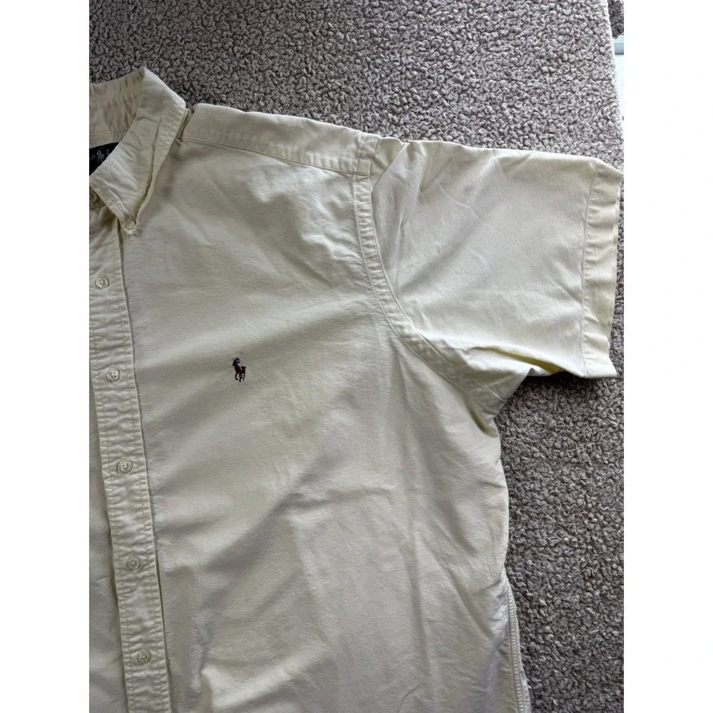 Ralph Lauren Shirt Mens 2XL Butter Yellow Button Down Classic Fit Detailed Pony